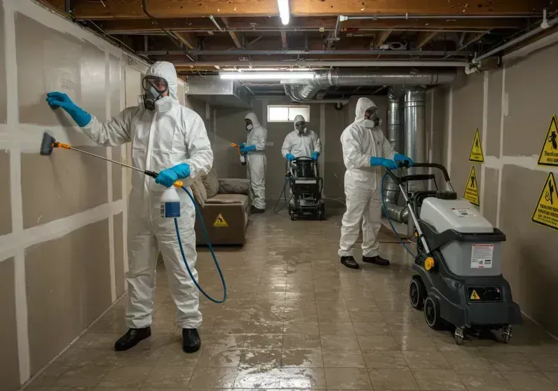 Basement Moisture Removal and Structural Drying process in Fairfield, NJ